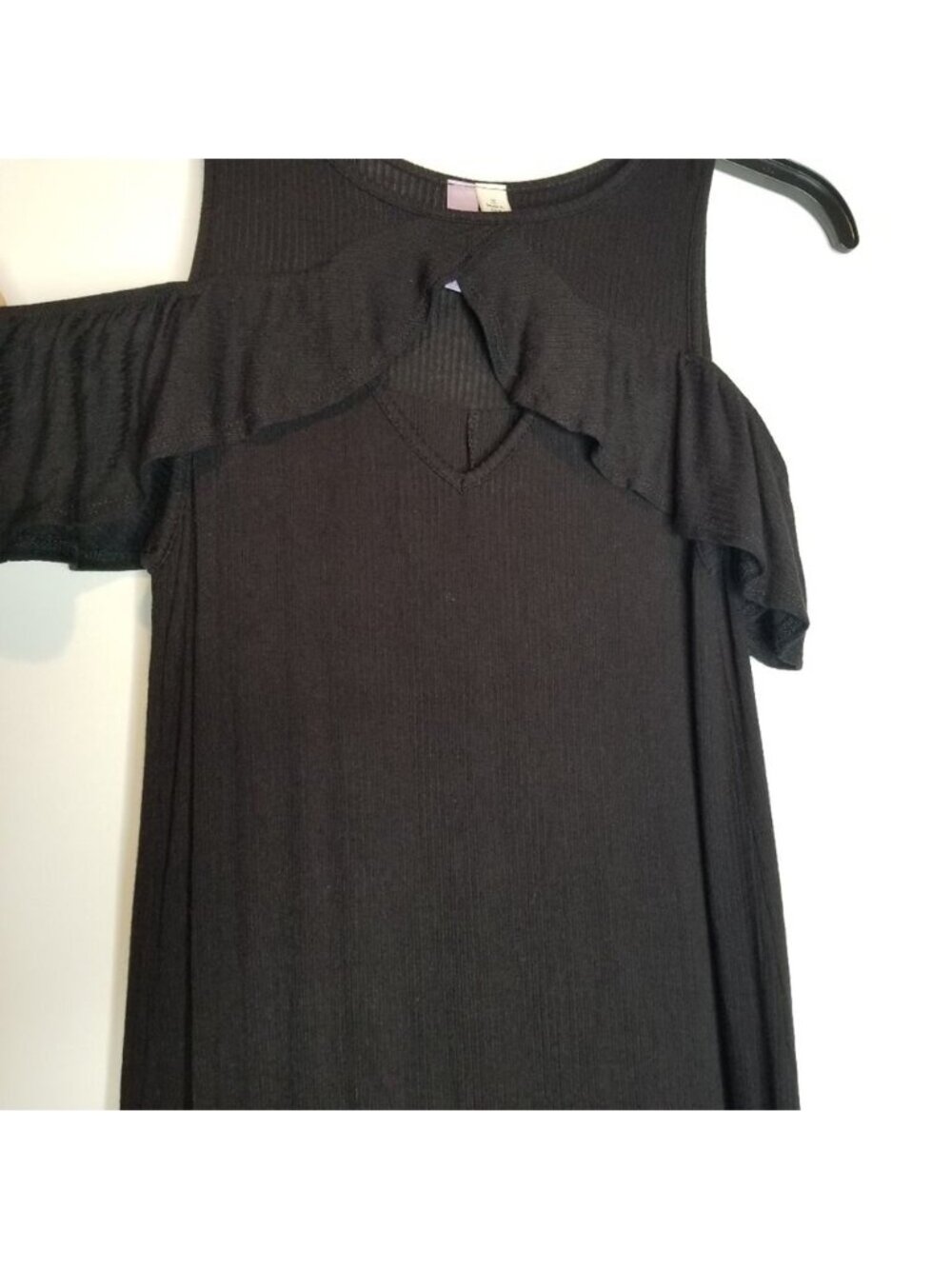 Alya Dress Cold Shoulder Cutout Front Black Tank Mini Dress Size Small